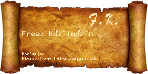 Fresz Kálmán névjegykártya